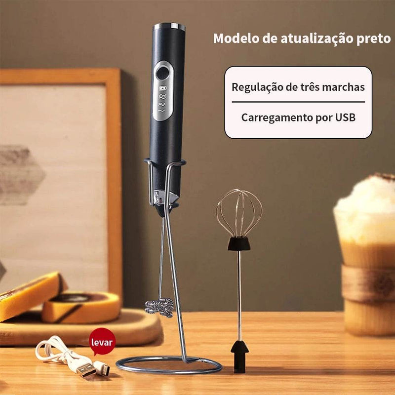 Batedor Misturador Mixer Elétrico para Bebidas Leite Café Portátil - Figma Store