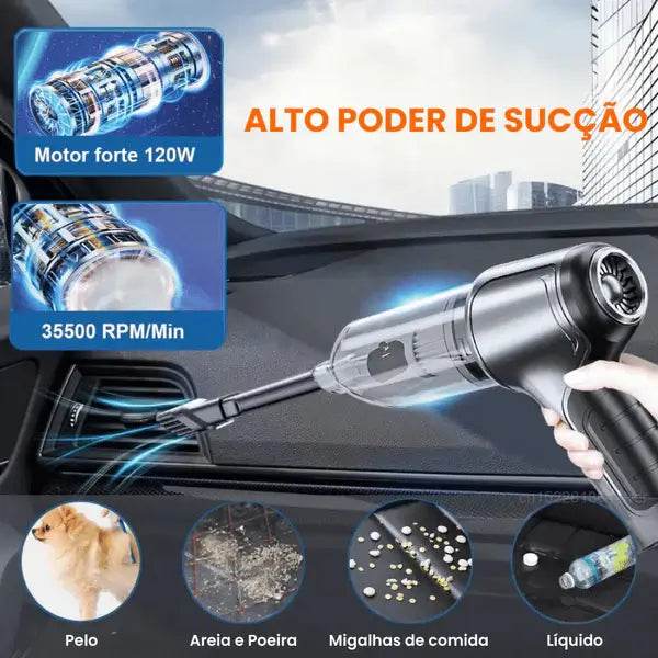 Easy Cleaner® aspirando poeira de cantos difíceis com potência de 15000PA