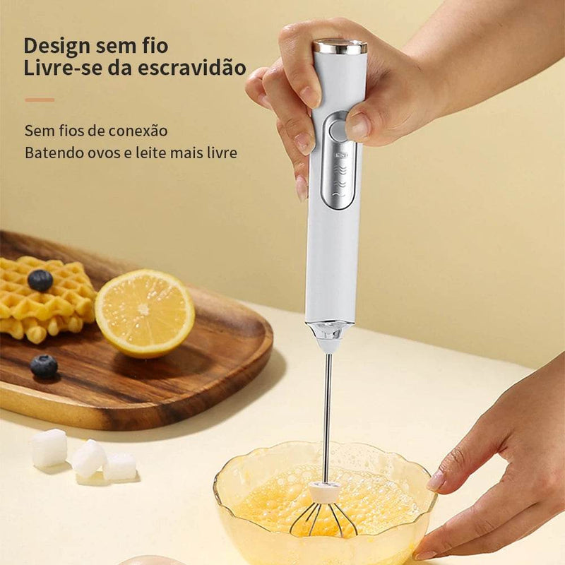 Batedor Misturador Mixer Elétrico para Bebidas Leite Café Portátil - Figma Store