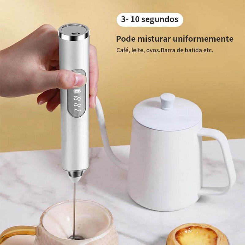 Batedor Misturador Mixer Elétrico para Bebidas Leite Café Portátil - Figma Store