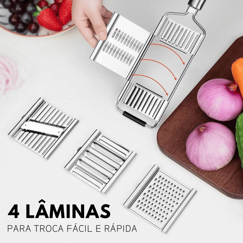 RalaMAX™ - Ralador Multiuso Em Aço Inox + 4 Lâminas [QUEIMA DE ESTOQUE] - Figma Store