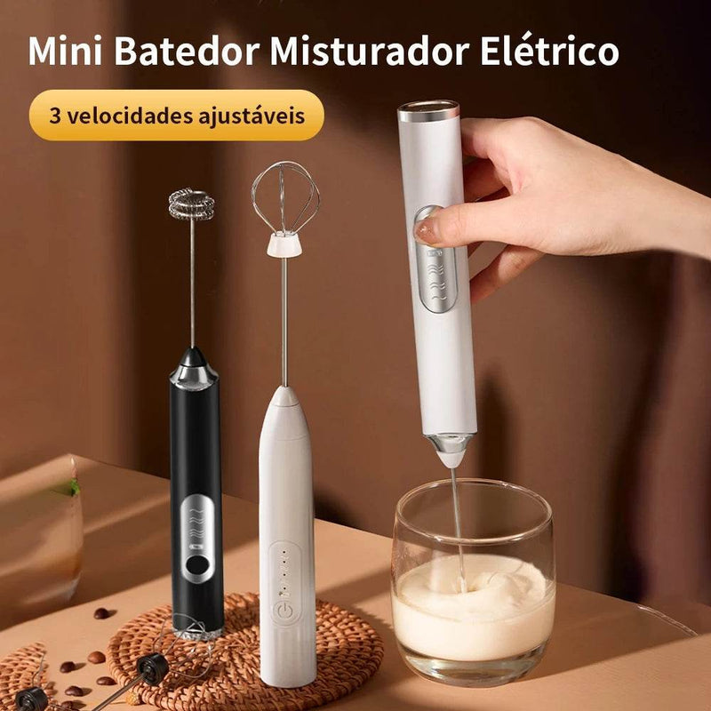 Batedor Misturador Mixer Elétrico para Bebidas Leite Café Portátil - Figma Store