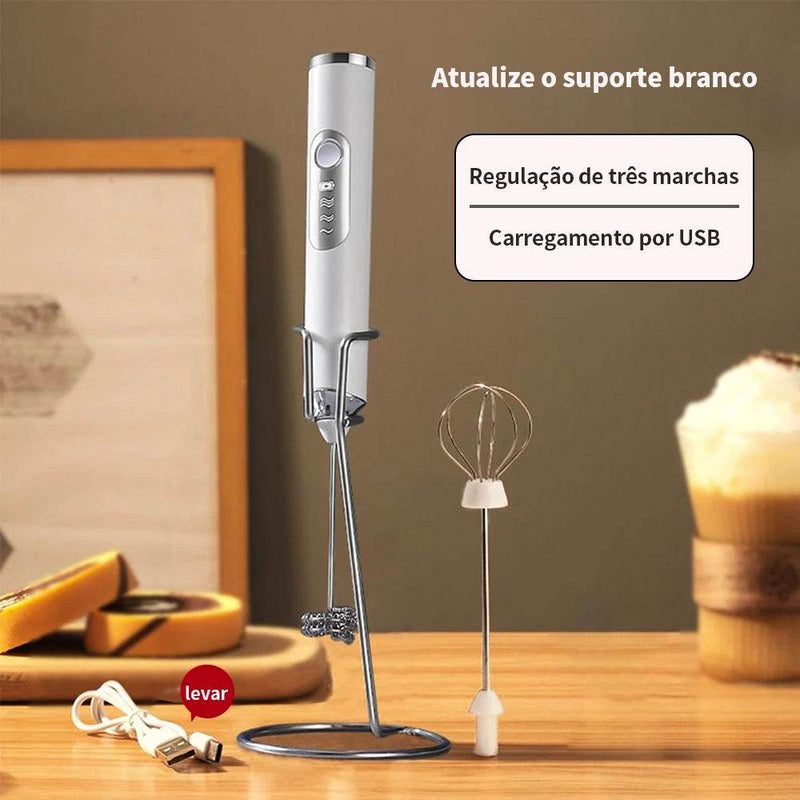 Batedor Misturador Mixer Elétrico para Bebidas Leite Café Portátil - Figma Store